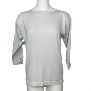 Amina Rubinacci Italy Ribbed Knit Blouse Shirt L